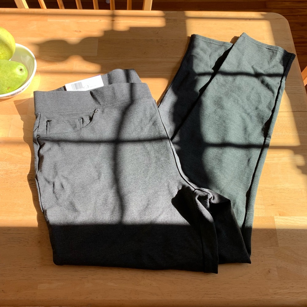 Stretch Ponte Skinny Leg Grey Pants